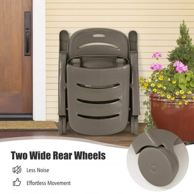 5 Position Adjustable Folding Lounger Chaise Chair on Wheels - 30" x 29" x 41" (L x H x W)