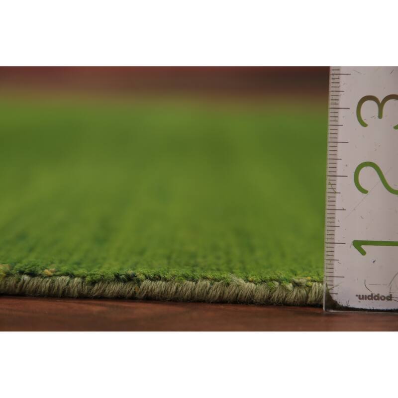 Modern Green Gabbeh Oriental Area Rug Handmade Wool Carpet - 5'4" x 7'9"