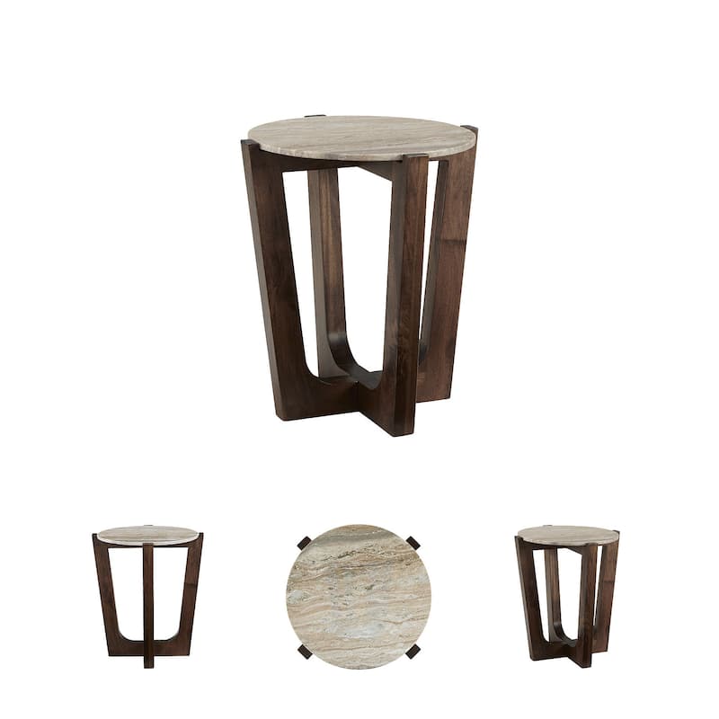 Signature Design by Ashley Tanidore Brown/Gray Round End Table - 22" W x 22" D x 24.25" H