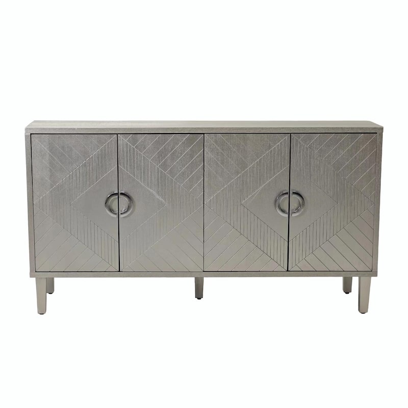 Stylish and Functional 4-Door Storage Cabinet with pine legs