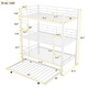 preview thumbnail 5 of 10, Antique White Twin Metal Triple Bunk Bed with Trundle & Ladder