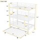 preview thumbnail 5 of 10, Antique White Twin Size Metal Triple Bunk Bed with Trundle and Ladder