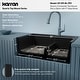 preview thumbnail 21 of 59, Karran 33" Top Mount Large/Small Bowl Quartz Kitchen Sink Kit - 33" x 22" x 9"