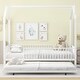 preview thumbnail 3 of 14, House-Shaped Metal Full Size House Bed with Fence and Twin Trundle