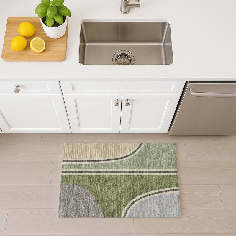 Machine Washable Indoor/ Outdoor Contemporary Keely Chantille Rug