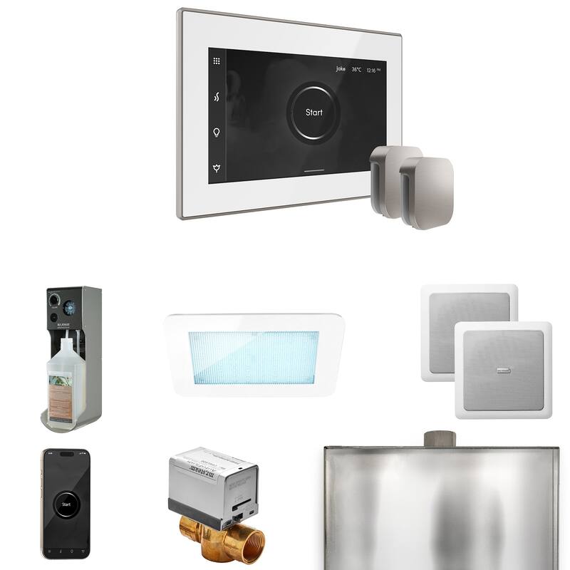 Mr Steam XDRM2X Xdream Max Package Steam Shower Control Package with - White / Brushed Nickel