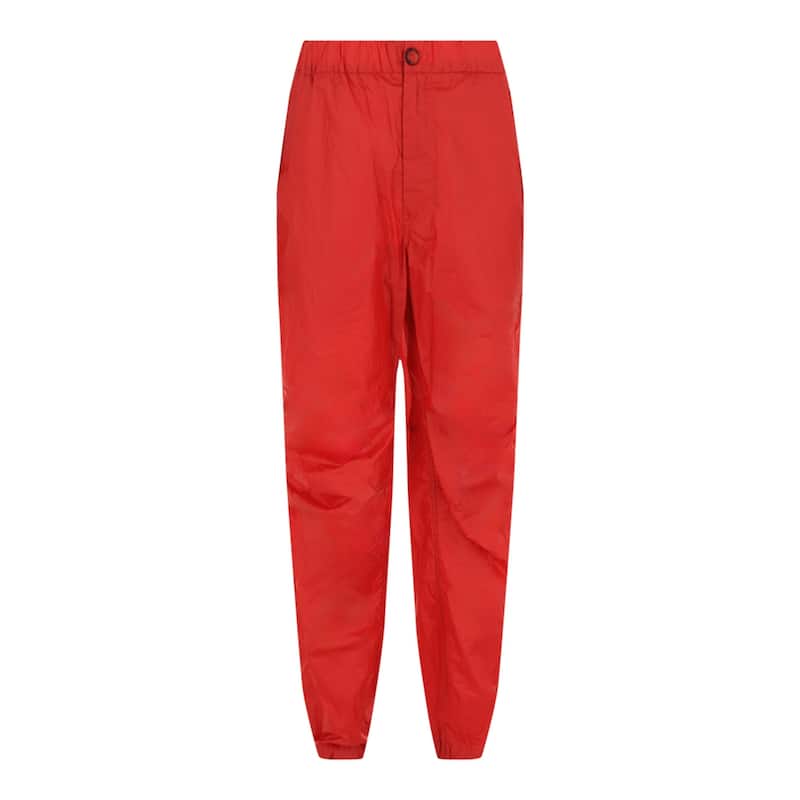 Ferragamo Coated Drawstring Straight-Leg Pants, , - Red