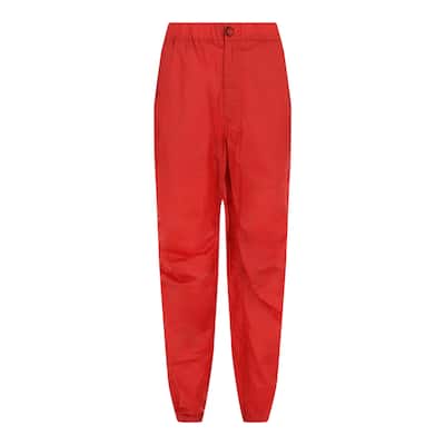 Ferragamo Coated Drawstring Straight-Leg Pants, , - Red