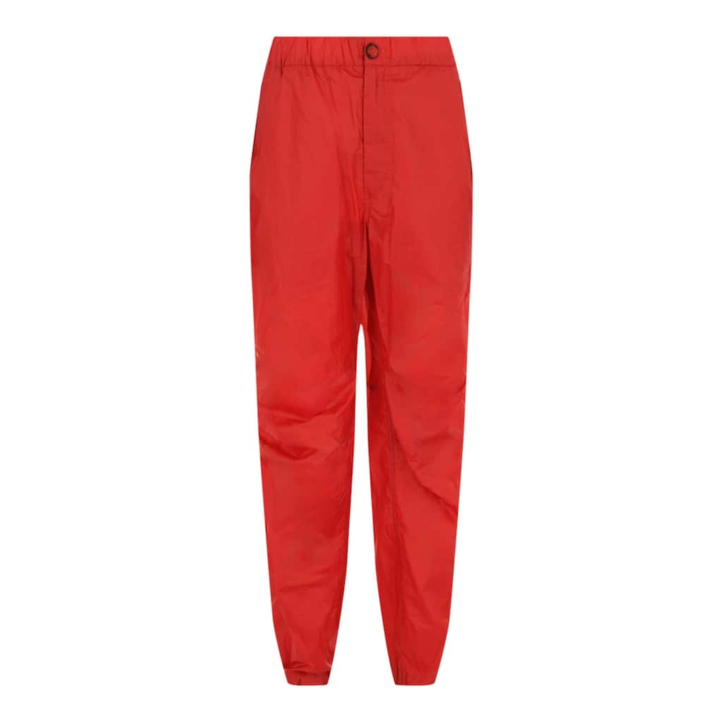 Ferragamo Coated Drawstring Straight-Leg Pants - Red