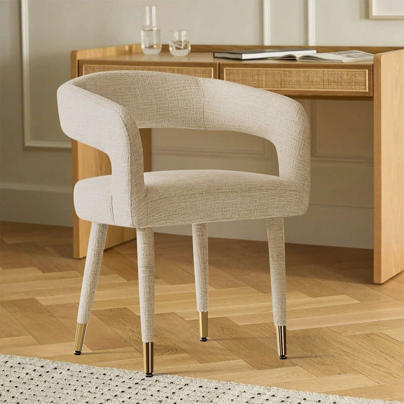 Modern Upholstered Dining Chairs with Arm (Set of 2)