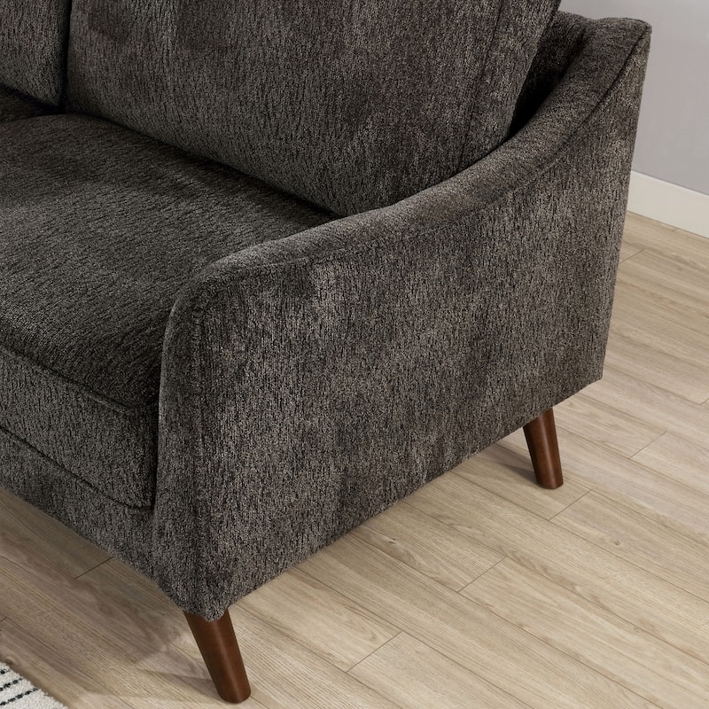 Pelteker Mid-Century Modern Chenille Loveseat by Furniture of America
