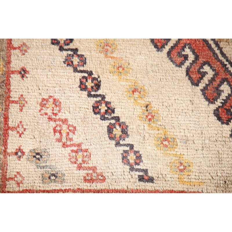 Geometric Gabbeh Persian Vintage Area Rug Hand-Knotted Wool Carpet - 4'7"x 7'3"