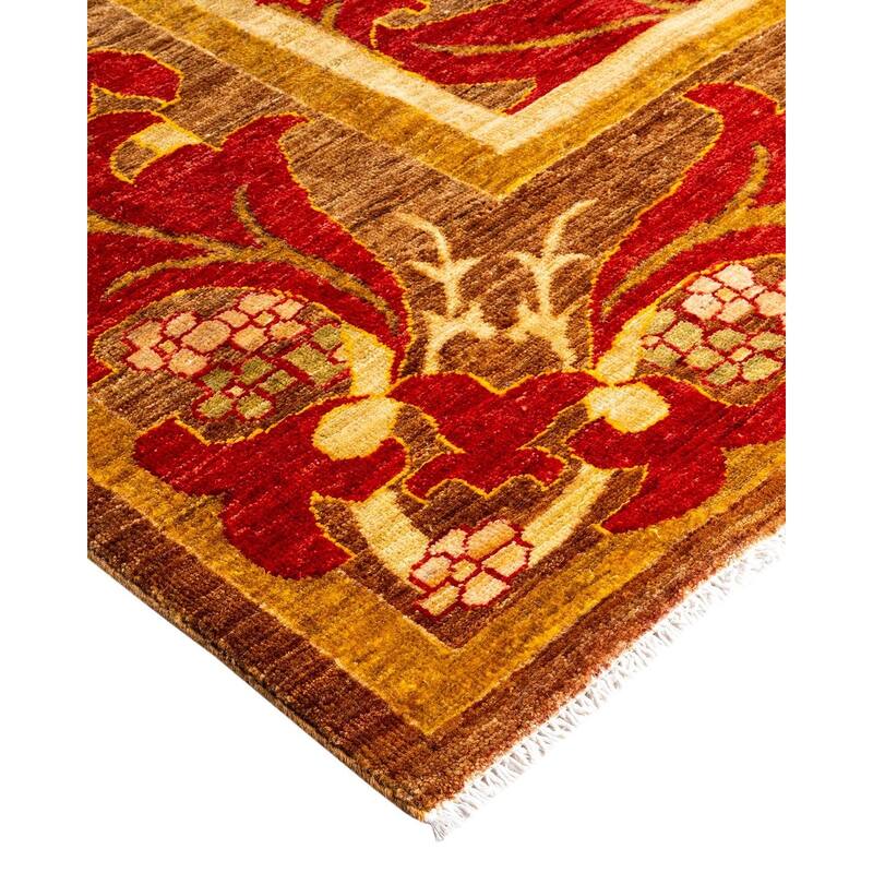 Overdyed, One-of-a-Kind Hand-Knotted Area Rug - Brown - 8' 10" x 11' 10"