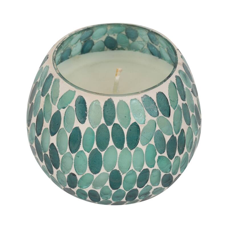 Sagebrook Home 4" Glass Candle Contemporary Glam 11oz Scented Decorative Candle Trendy Home Decor - 4" x 4" x 4"