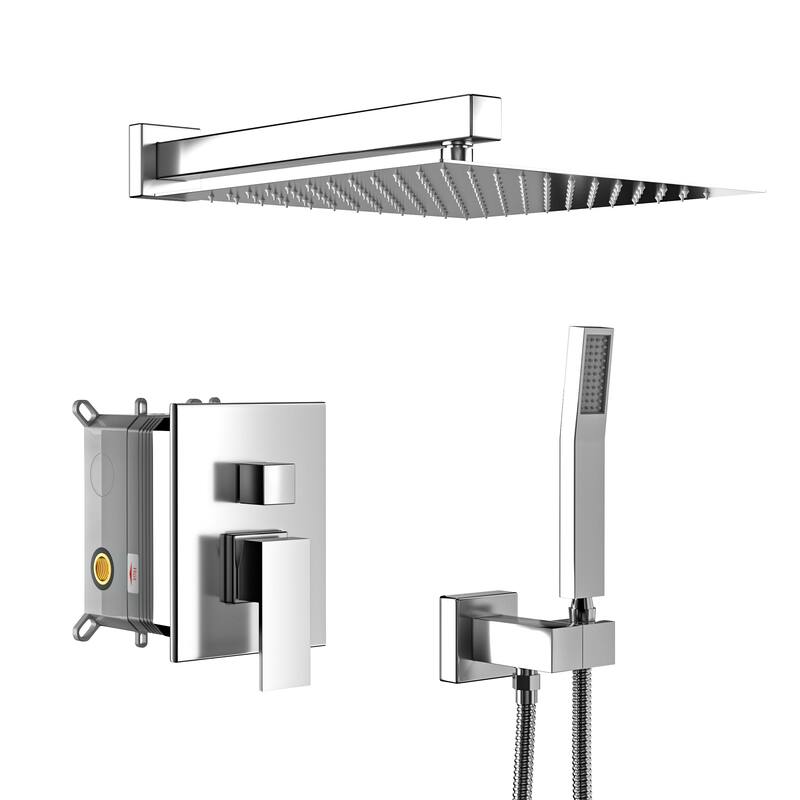 10 Inch Wall Mounted Square Shower System with Rough-in Valve