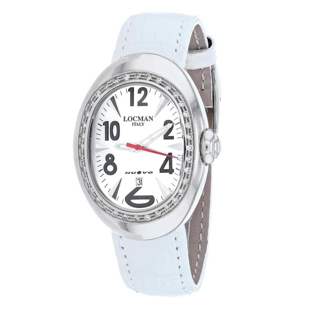 Locman Women's Diamond Classic Mother of pearl Dial Watch - 028MOPWHD/WH - Mother of pearl - 6 (36)