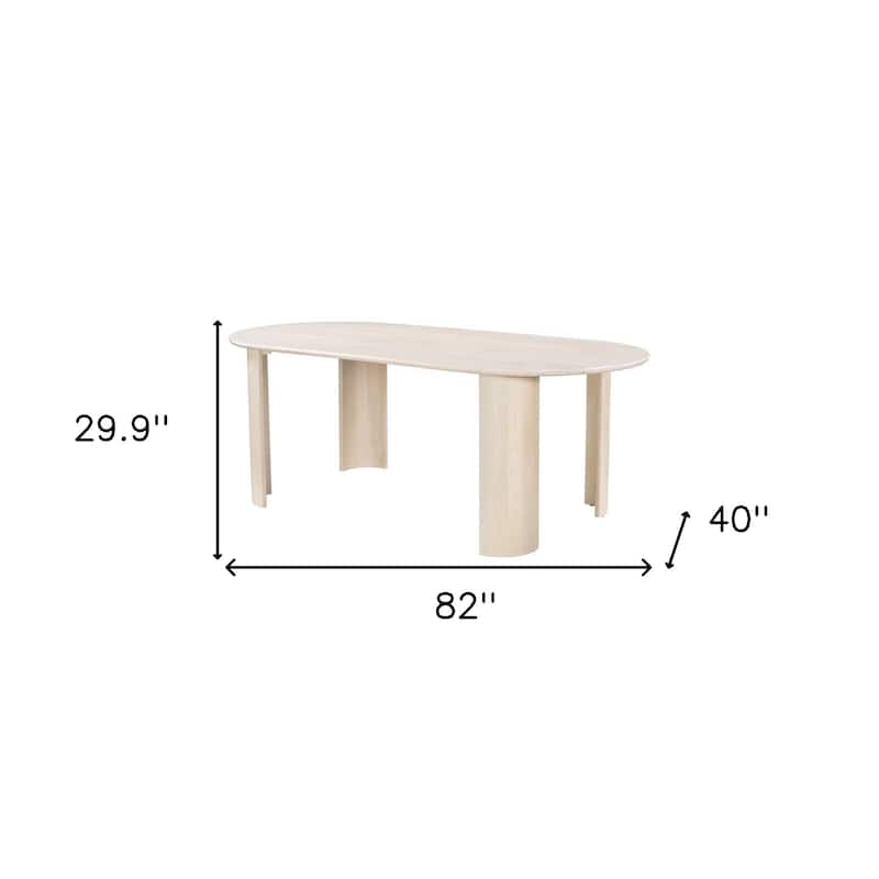 HomeRoots 82" Natural Wood Oval Dining Table - 82.00 in. x 29.90 in. x 40.00 in.