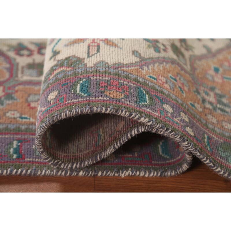 Tabriz Persian Accent Rug Hand-Knotted Floral Wool Carpet - 3'1"x 4'9"