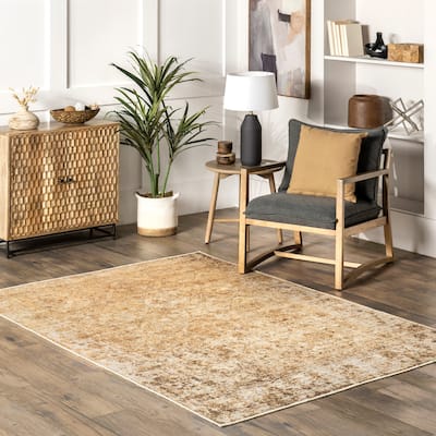 Nuloom Harlow SpinClean Printed Faded Vintage Flatweave Area Rug