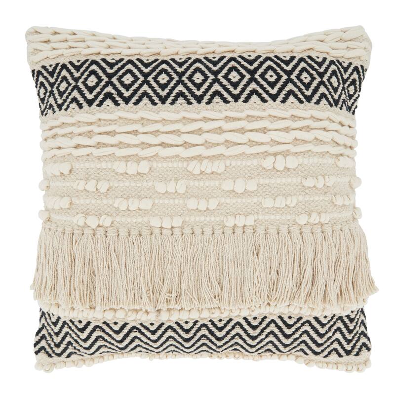 Multi-Textured Moroccan Design Throw Pillow - Polyester