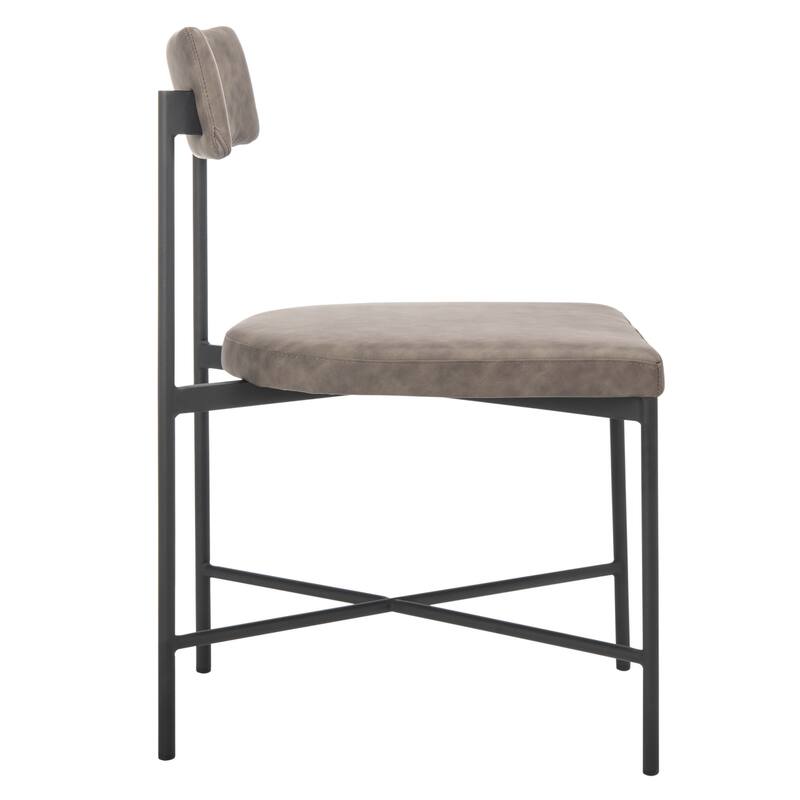 SAFAVIEH Lulah Modern Faux Leather Dining Chair (Set of 2) - 19.3" W x 22.5" L x 35" H - 19Wx23Dx35H