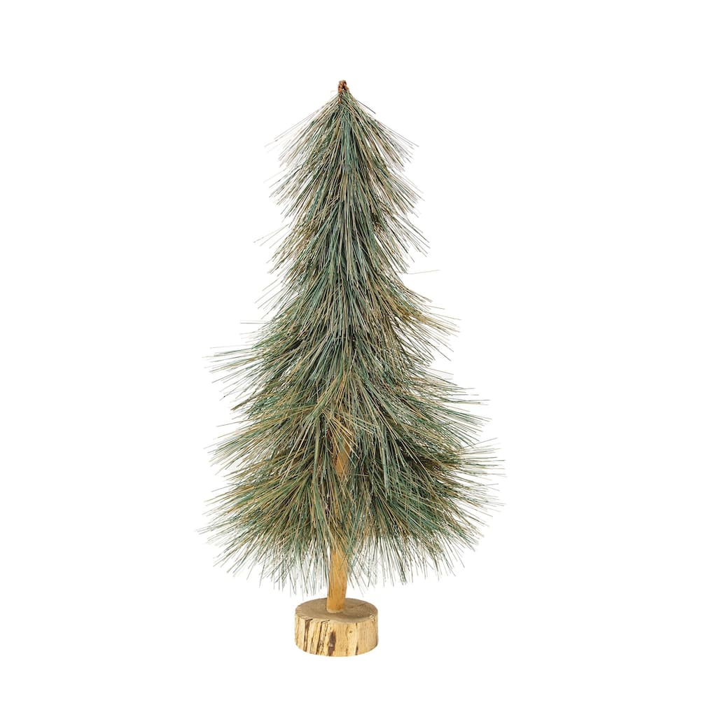 Sparkle Bottle Brush Tree on Base 21" - Green