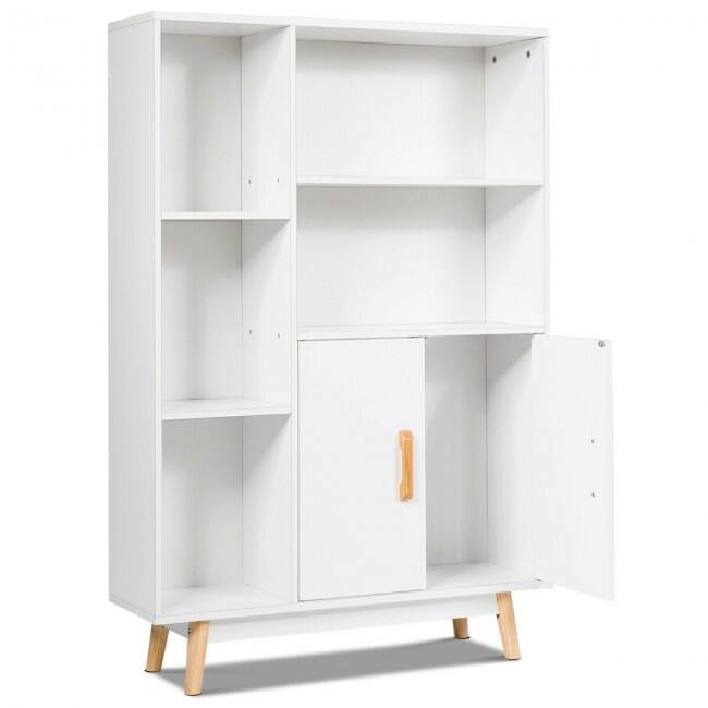 Floor Storage Free Standing Wooden Display Bookcase - 31.5" x 9.5" x 47" (L x W x H)