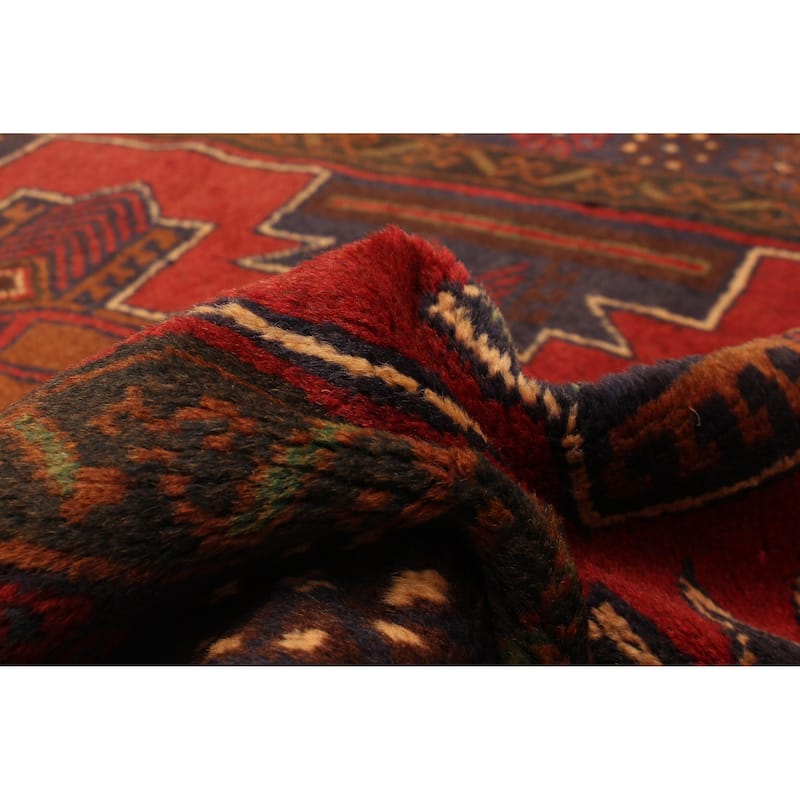 ECARPETGALLERY Hand-knotted Baluch Red Wool Rug - 3'7 x 6'4