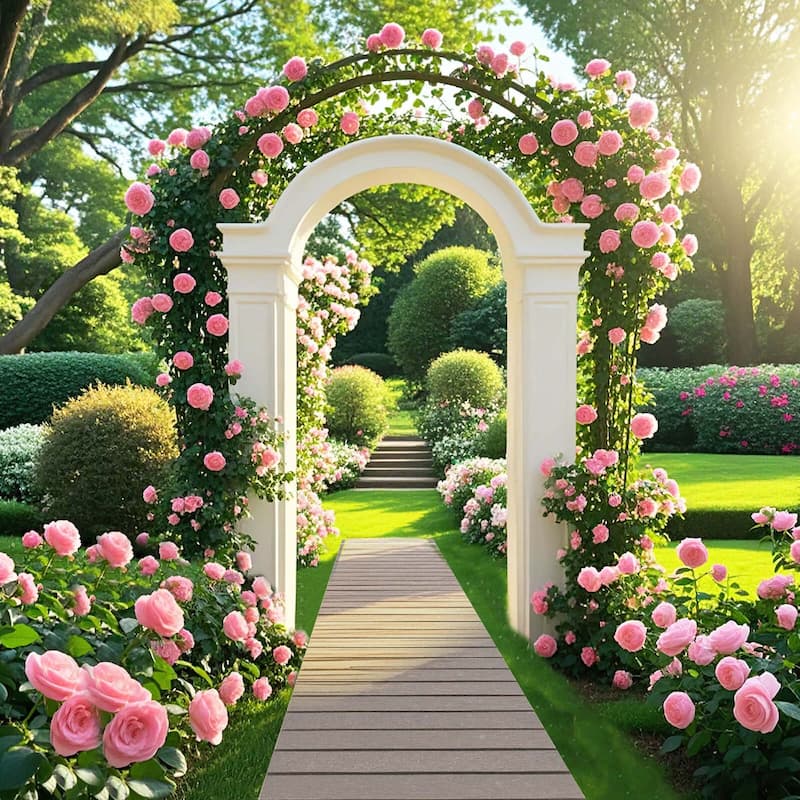 Costway 8 FT Outdoor Pathway with HDPE Frame Non-slip Surface Metal - See Details
