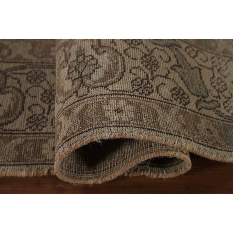 Distressed Tabriz Persian Area Rug Handmade Wool Carpet - 7'9"x 11'3"