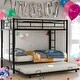 preview thumbnail 15 of 37, Twin over Twin Bunk Bed with Trundle,Modern Design,Easy Assembly,Saving Space,Silver