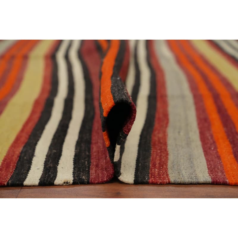 Hand Woven Oriental 100% Wool Carpet Southwestern Geometric Multi-Colored Kilim Area Rug - 7' 0'' X 4' 10''