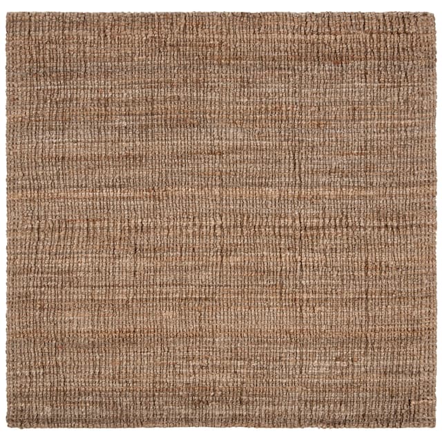 SAFAVIEH Jerneja Handmade Solid Chunky Jute Area Rug - 10' x 10' Square - Natural/Grey