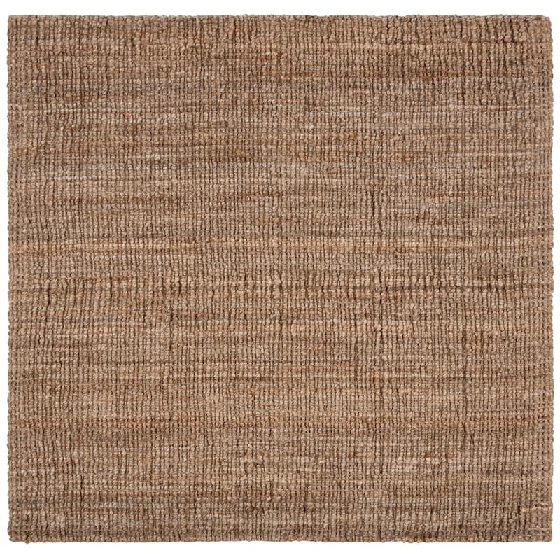 SAFAVIEH Jerneja Handmade Solid Chunky Jute Area Rug - 8' x 8' Square - Natural/Grey