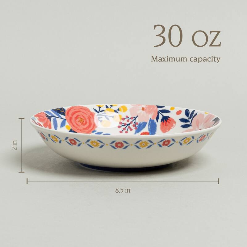 over&back x Jess Phoenix Stoneware Dinner Bowls, Set of 4