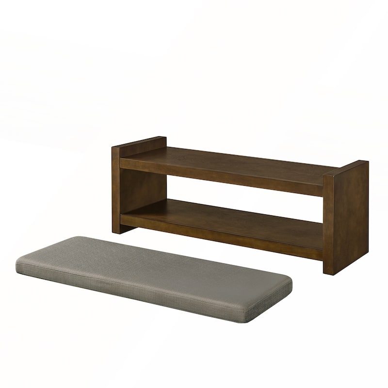 47in Accent Bench with Lower Shelf Shoe Rack