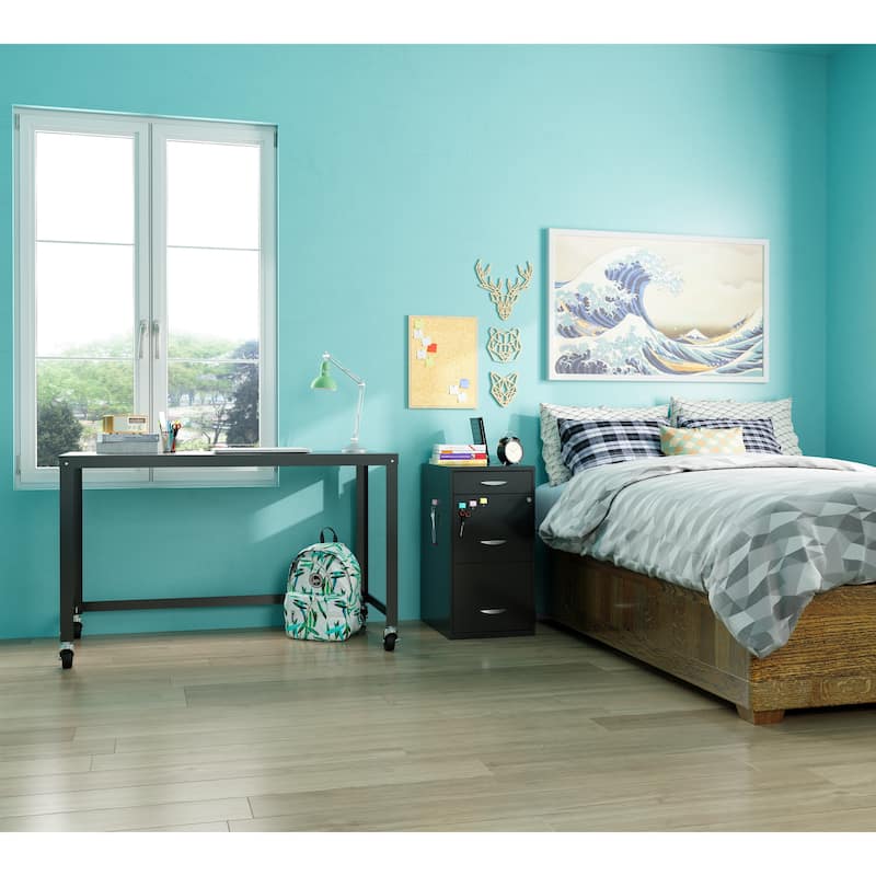 North Star 48"W Mobile Metal Desk for Home Office