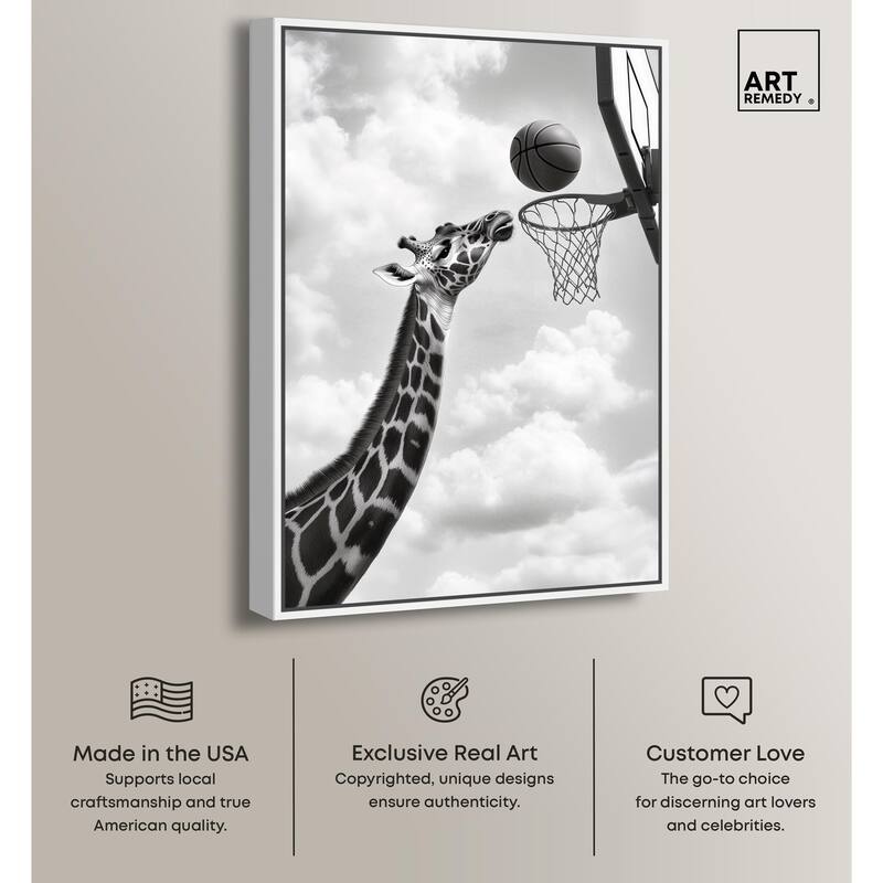 Giraffe Hoops Canvas by Art Remedy