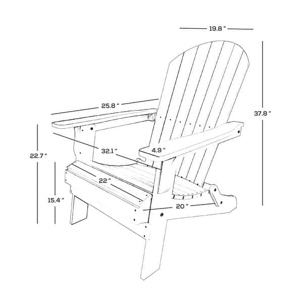 dimension image slide 1 of 3, Vineyard HIPS Outdoor Folding Eco-Friendly All Weather Seashell Adirondack Chairs (12-Piece Conversation Set)