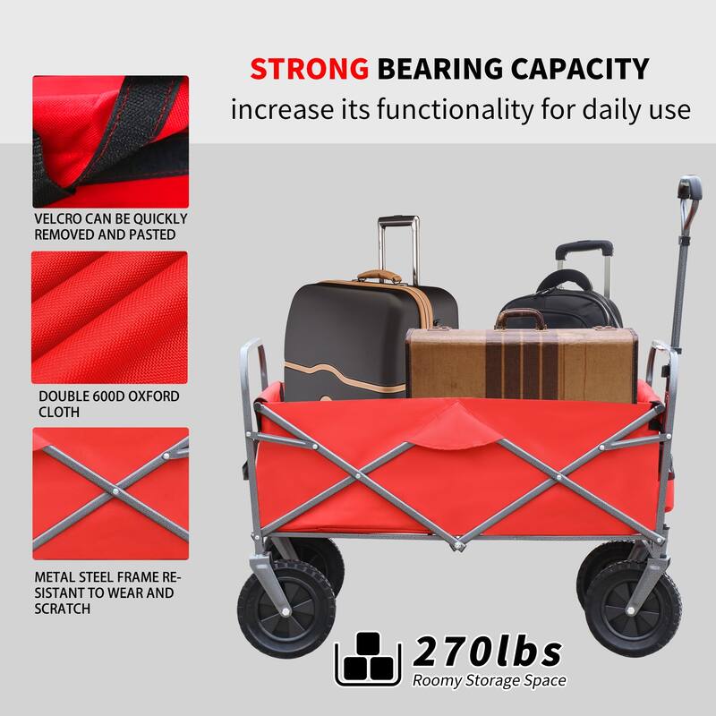 Outdoor Garden Multipurpose Micro Collapsible Beach Trolley Cart Camping Folding Wagon
