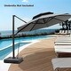 preview thumbnail 11 of 15, Heavy Duty Water Sand Fillable Patio Cantilever Offset Umbrella Base Stand with Wheels and Drag Rod