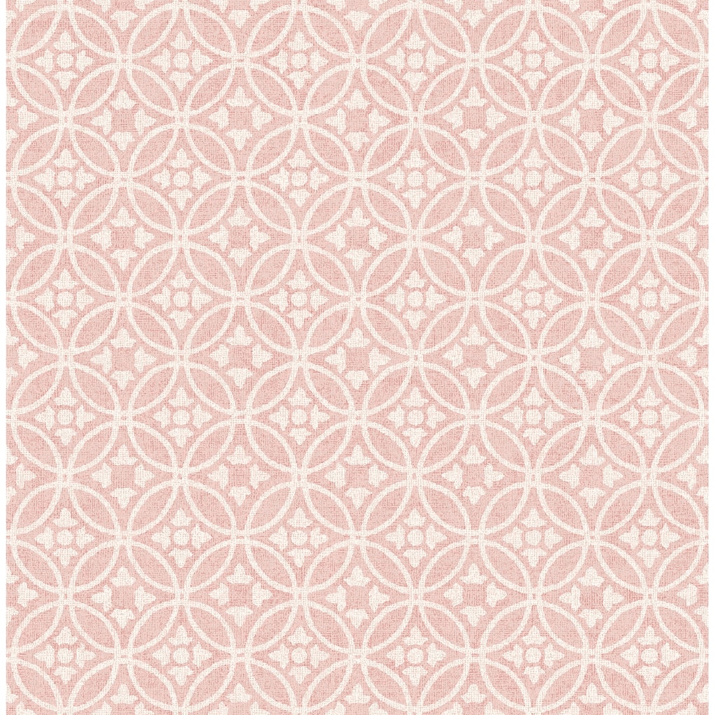 A-Street Prints Larsson Pink Ogee Wallpaper
