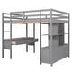 preview thumbnail 6 of 32, Multifunctional Loft Bed Full Size Loft Bed Solid with Built-in Desk and Two Drawers,Storage Shelves,Guardrail