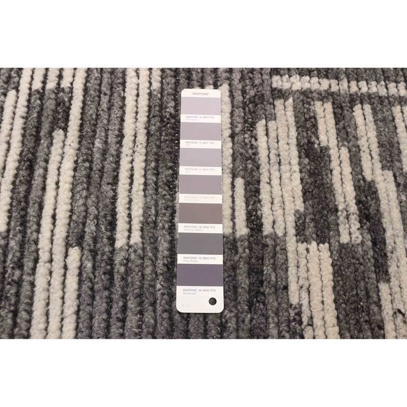 ECARPETGALLERY Hand-knotted Tangier Dark Grey Wool Rug - 5'3 x 7'4