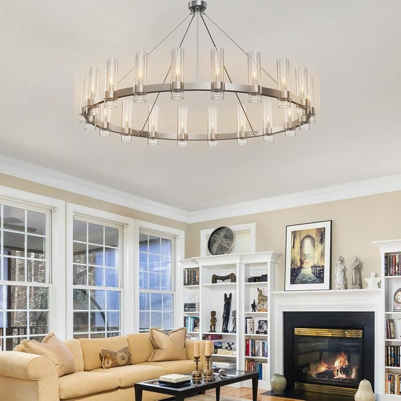 KAYLA 60" 20-Light Black Chandelier - 60in