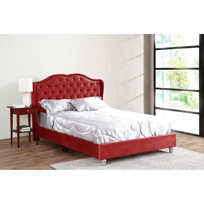 Joy Jeweled Tufted King Panel Bed