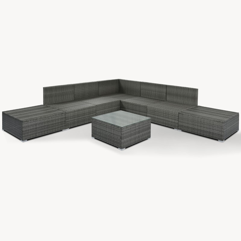 8-Pieces Patio Conversation Sofa Set with Table