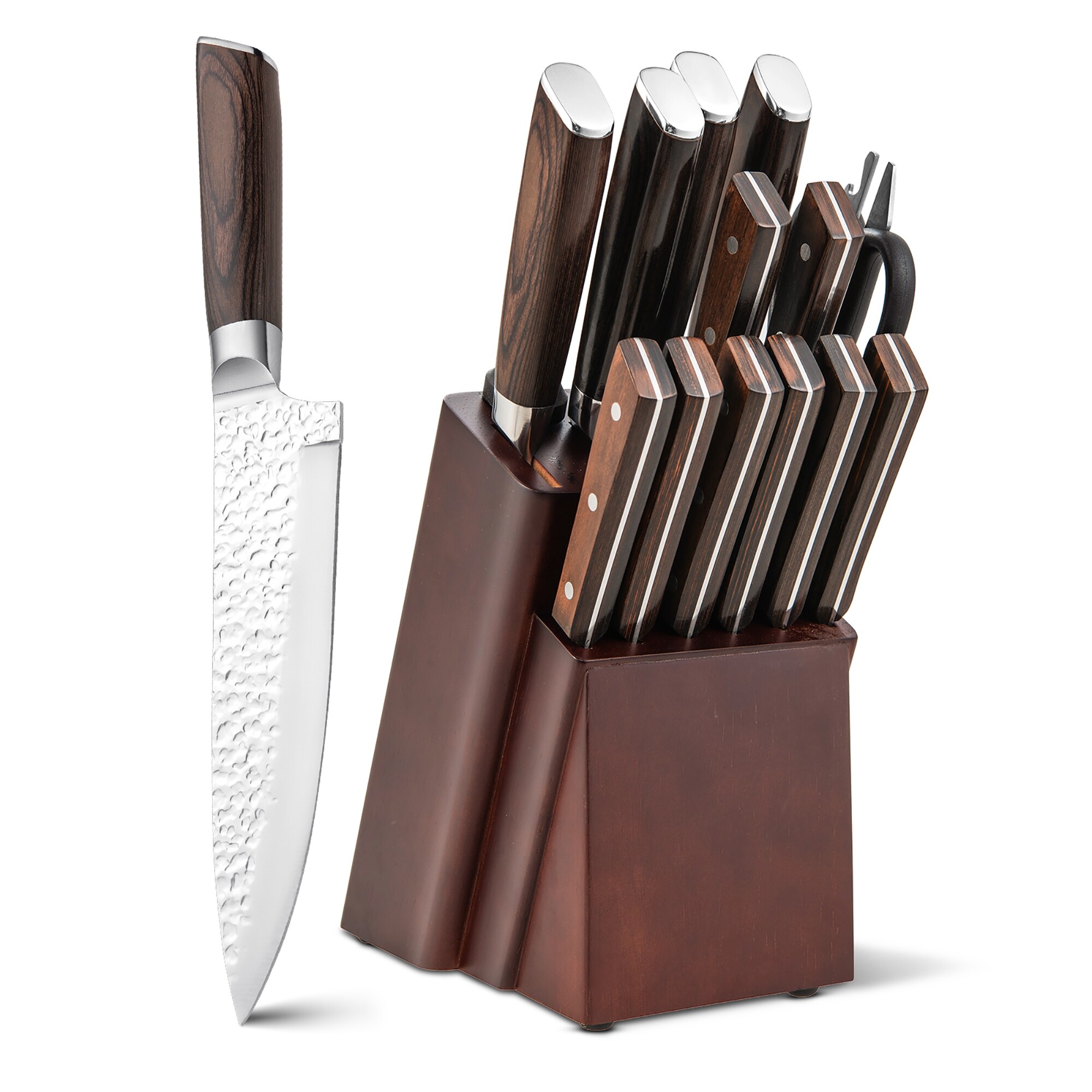 Costway Kitchen Knife Set 15pcs Stainless Steel Knife Block Set w/ - See  Details - Yahoo Shopping