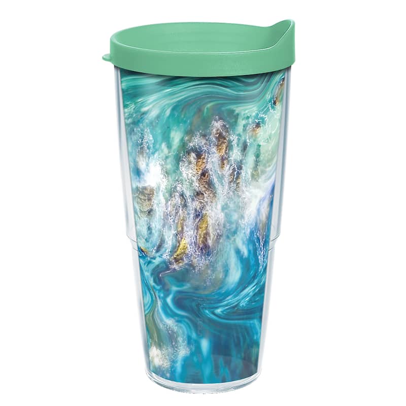 Tervis Teal Splash Made in USA Double Walled Insulated Travel Tumbler, Classic - 24oz