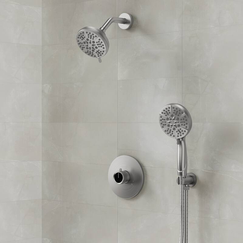 2-in-1 Shower Head and Handheld Combo with Solid Brass Valve
